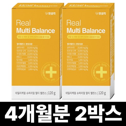펫생각 강아지 데일리케얼 슈퍼리얼 멀티 밸런스 120g, 단호박, 2박스