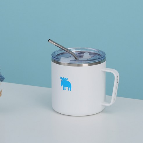 MOZ 스웨덴 316 스텐 진공 머그컵 스텐머그컵 보온머그컵 보온컵, 퓨어화이트, 490ml, 1개