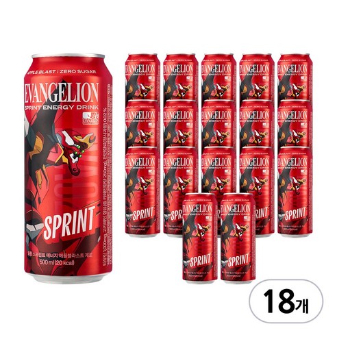 클룹 스프린트 에반게리온 에너지 애플블라스트 제로, 500ml, 18개
