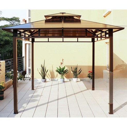 파빌리온 호텔 파고라 조립식 옥상 가제보 캐노피 펜션 그늘막 전원주택 철제, 스탠다드 2.5x2.5m