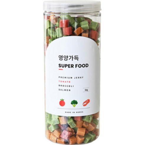 제로랩스 반려견 영양가득 져키 1kg, 토마토+브로콜리+연어, 1개