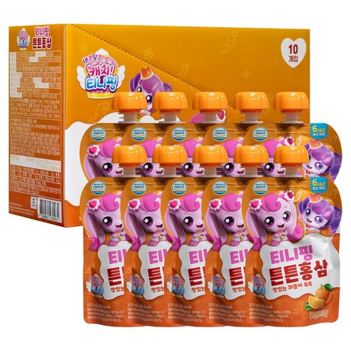 캐치티니핑 튼튼홍삼 오렌지맛 100ml 10개입, 10개