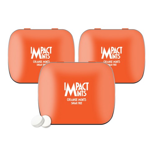 임팩트 민트 캔디 오렌지 독일 무설탕 사탕, 14g, 3개