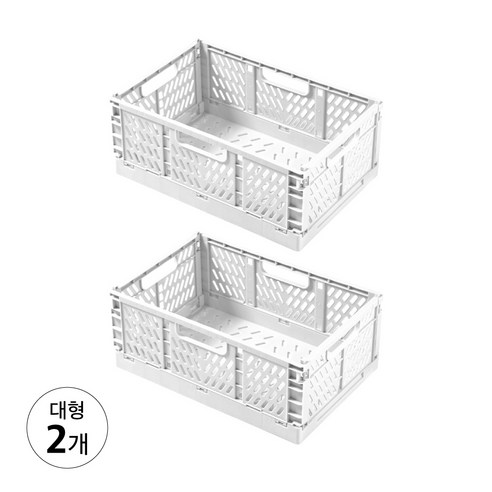 풀템 접이식 다용도 정리함 폴딩박스, 화이트, 2개