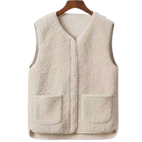 여성용 루즈핏 포켓 지퍼 뽀글이 조끼 Women's vest