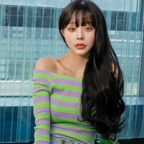 가발매니아 더썸 위그 엘피펌 통가발 하이소프트사 58cm, 내츄럴블랙