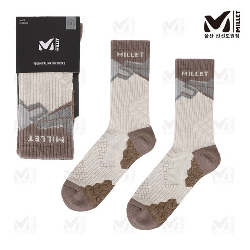 밀레 남녀 공용 하이킹 장목 삭스 양말 (스몰 라지 사이즈) MXSXO9033X, 베이지(30), 1개 밀레등산양말