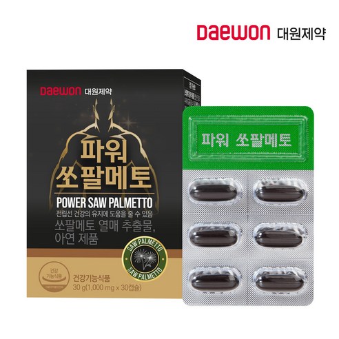 [대원제약] 전립선건강 파워쏘팔메토 1 000mg, 4개, 30정