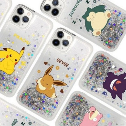갤럭시A34 (A346)/C정품 포켓몬스터 포켓몬 레츠고 글리터 젤리 핸드폰 케이스 커버 피카츄 꼬부기 잠만보 커버