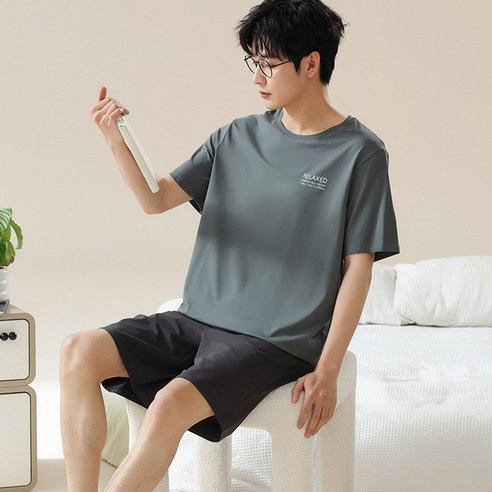 시원하고 심플한 디자인, 남성을 위한 코튼 잠옷세트!