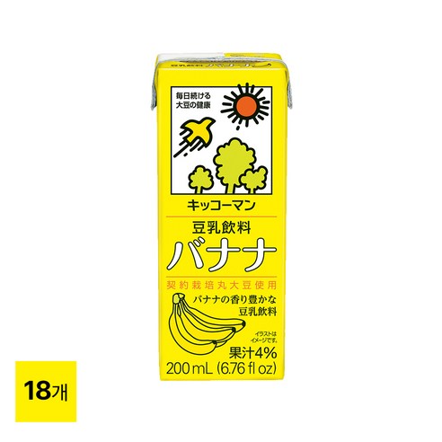 기꼬만 두유 바나나맛 200ml X 6개