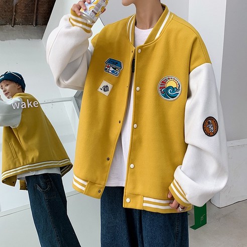 파일럿 야구 유니폼 남자 겨울 오버 사이즈 자켓 한국어 스타일 유행 봄과 가을 홍콩 스타일 패션 브랜드 자켓
