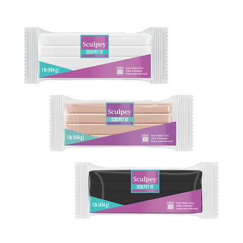 스컬피3 454g (Sculpey3) 대용량 폴리머클레이 3종, 1. 흰색(White) 454g