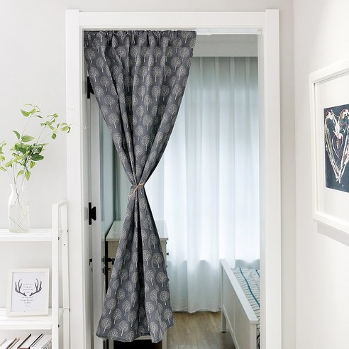길그리 프린트 가리개 커튼 가림막