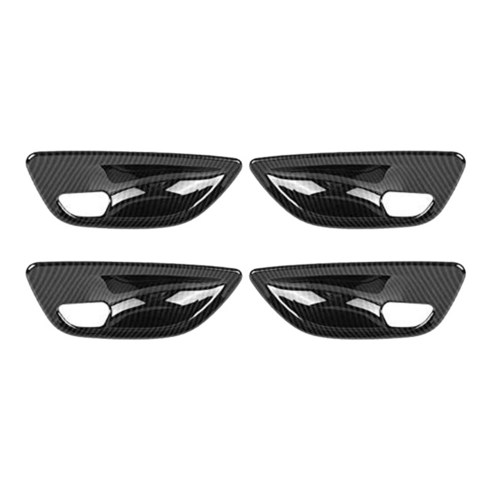 노 브랜드 4Pcs 탄소 섬유 인테리어 도어 핸들 보울 커버 트림 For-BMW 5 시리즈 F10 2011-2016, 탄소 섬유 인테리어 도어 보울 커버