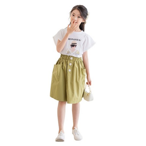 크리스탈하우스 여아용 봉쥬르 프릴티 치마 상하의 세트 587