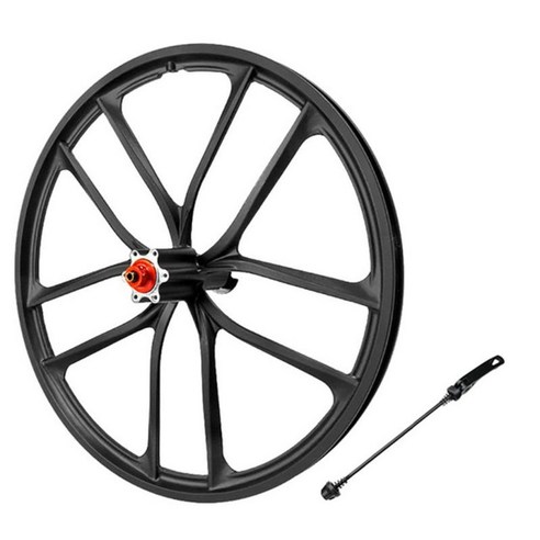 WJSHOP 솔리드 20 "접이식 자전거 Wheelset 1.5 ~ 2.125 디스크 브레이크 휠 6 홀 허브, 20 인치, 합금, 후면