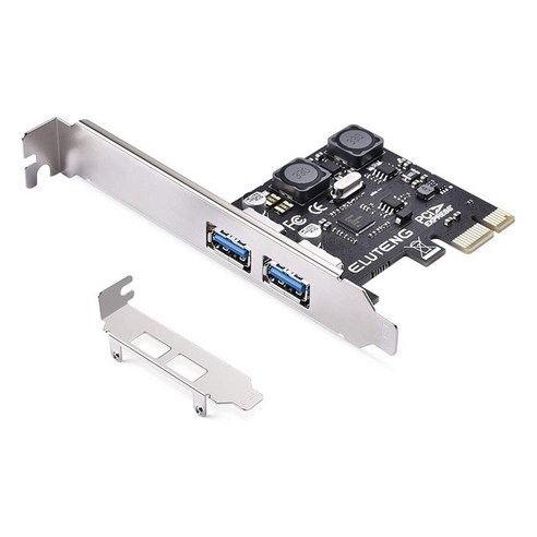 Xzante 데스크탑 컴퓨터용 Pci-E - 2포트 USB3.0 확장 카드 20핀 전면 허브 컨트롤러 어댑터, 검은 색