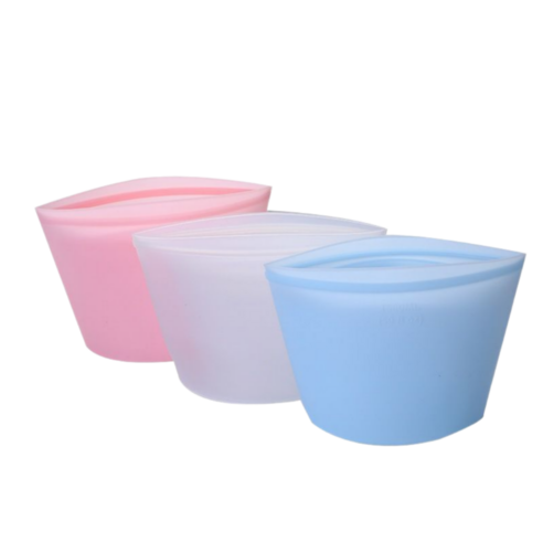 예인 전자레인지용 밀폐 실리콘 지퍼백 3종 세트, 화이트 500ml+1000ml+1500ml, 1세트