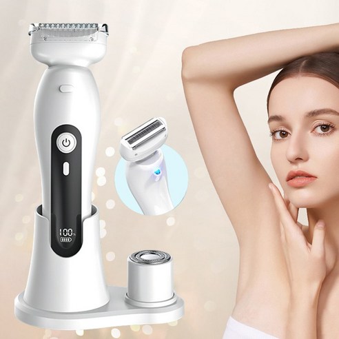 keka 전기 제모기 면도기 2가지 헤드 LED조명등 전체 방수 충전&수납 받침대 전신 사용 가능, 4209