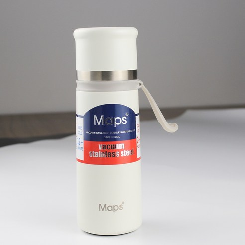 KORELAN 304 스테인레스 스틸 보온병 컵, 하얀색, 500ml