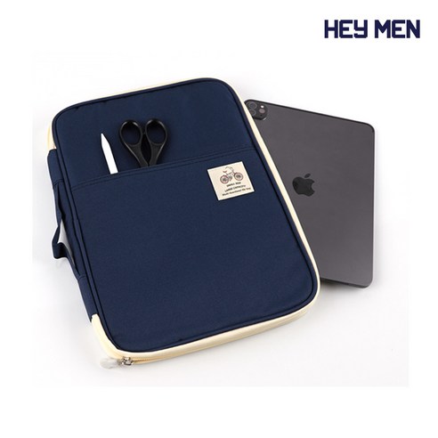 헤이맨 갤럭시탭 S7 플러스 S6 라이트 멀티 오거나이저 파우치 가방, 네이비