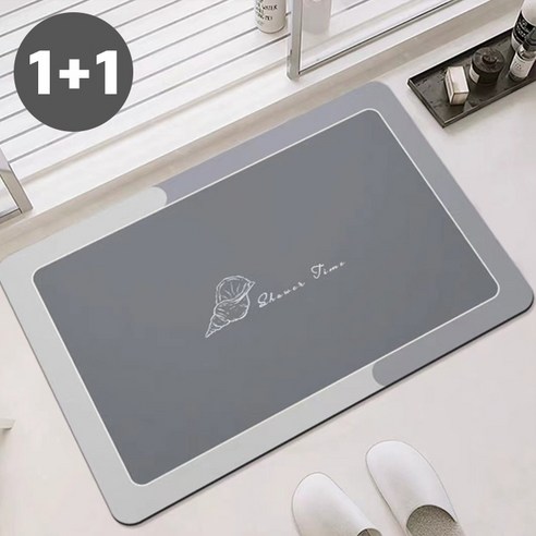 스토리원 1+1 빨아쓰는 아트 규조토 발매트 욕실 화장실 매트 2개 1세트 U-SSAC90, type Z