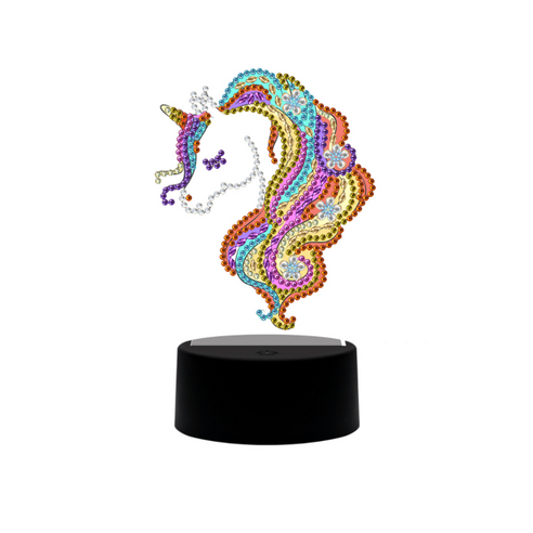 다루미 LED 보석십자수 무드등 USB 스탠드조명, 유니콘