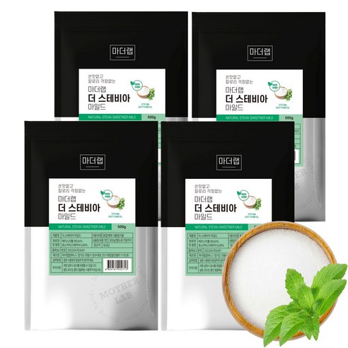 마더랩 쓴맛없는 더 스테비아 마일드, 4개, 500g