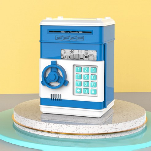 fooi 노래하는 ATM 미니금고 지폐 저금통, 블루
