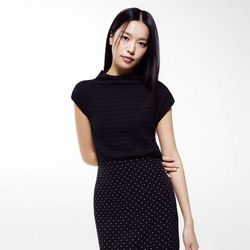 미쏘 링클 하이넥 캡소매 반팔 티셔츠 MIWHWE517A