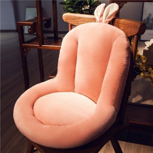 쿠션 침실 바닥 및 등받이 통합 의자 쿠션 좌식 유물 방귀 쿠션 플로팅 창 사계절 일반 게으른 의자, {"차원":"45*45*40cm (바닥 미끄럼 방지)"}, 핑크 토끼