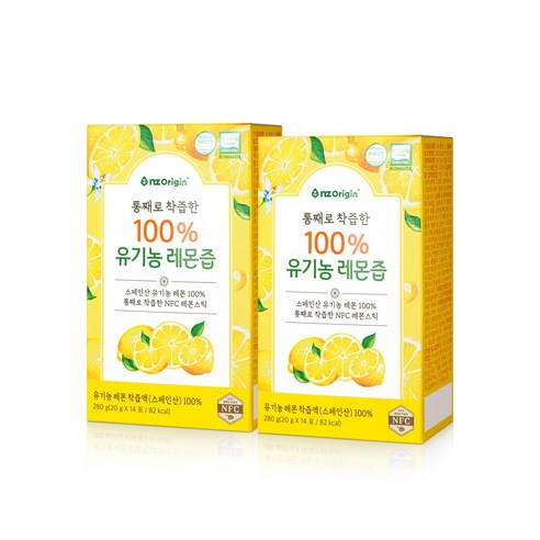 엔젯오리진 통째로 착즙한 100% 유기농 레몬즙 14포, 2개, 20g 건강즙/음료 엔젯오리진 통째로 착즙한 100% 유기농 레몬즙 14포, 2개, 20g 건강즙/음료