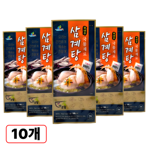 국산 고려 삼계탕재료 한방 백숙재료 100g 티백 닭 오리 약재, 100g, 10개