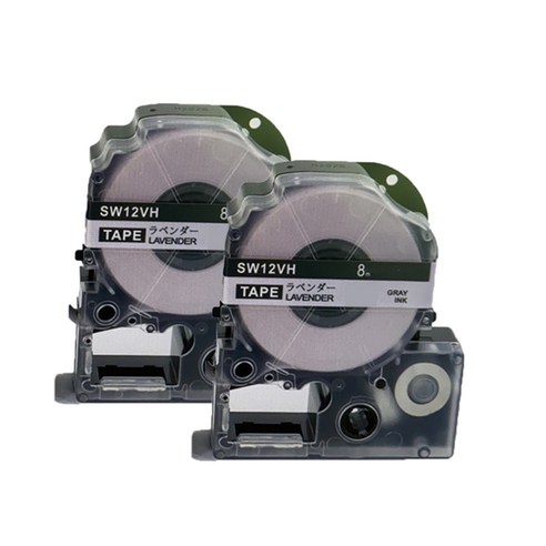 [호환] 엡손 라벨 프린터 테이프 9 12 18 mm LW-K200BL LW-K420 OK730 라벨지 핑크 그린 블루 옐로우 파스텔, 9mm, 라벤더 2개