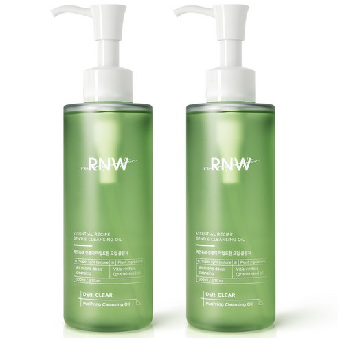 RNW 알엔더블유 더 클리어 퓨리파잉 클렌징 오일, 200ml, 2개