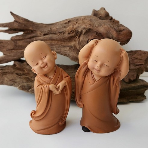 보광몰 스님 부처님 오신날 선물 불교용품 인테리어 장식 미니어쳐 피규어 동자승 인형 차량용 2종, YM-557