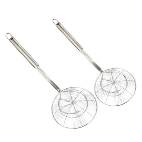 2pcs 주방 스파이더 스트레이너 스키머 아시아 스트레이너 래들 스테인레스 스틸, {"사이즈":"14cm"}, {"색상":"실버"}, {"수건소재":"스테인레스 스틸"}