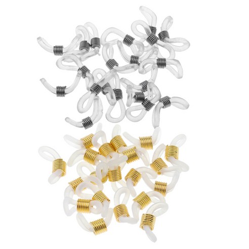 40Pcs 안경 안경 체인 스트랩 홀더 루프 끝 투명 고무 끝 20mm