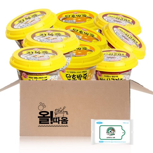 오뚜기 용기죽 전복죽 3개 + 새송이쇠고기죽 3개 + 단호박죽 3개, 1세트