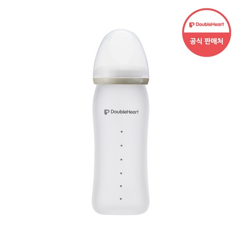 더블하트 실리콘코팅 유리젖병 240ml (노꼭지), 1개