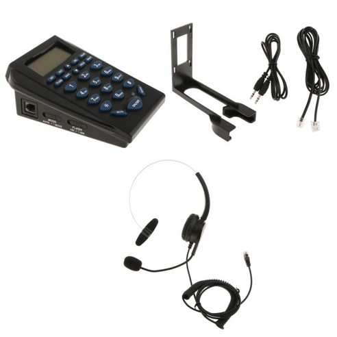 연결 케이블 디자인이 있는 숫자 키보드 모노럴 헤드폰, 설명, 블랙, ABS