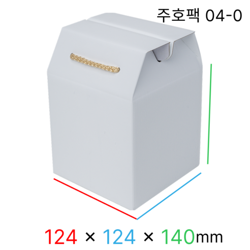 주호팩 끈손잡이 다용도 선물상자 04-0 (124x124x140), 화이트, 10개