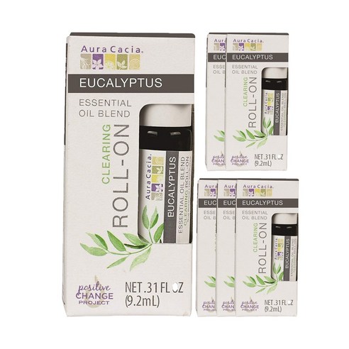아우라카시아 에센셜 오일 블렌드 클리어링 롤-온 유칼립투스, 9.2ml, 6개