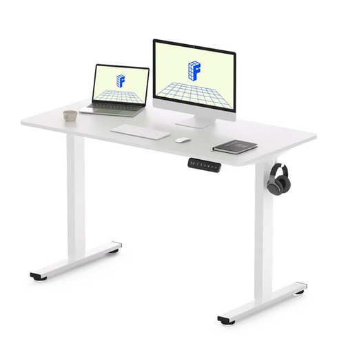 FlexiSpot 전동 모션데스크 EF1 컴퓨터책상 높이조절책상 A/S 5년 높이690-1100mm 학생책상 낮은 높이 사무실책상 게이밍책상, 화이트