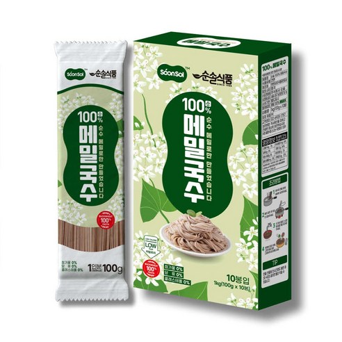 순솔 100% 메밀국수 100g 10개입 소바면 메밀소바 냉소바 비건면 무밀가루 제로콜레스테롤 제로당 제로슈거 고단백질 제로나트륨 당뇨국수 노밀가루 당면 다이어트 식단, 1kg, 1박스 - 메밀/모밀 | 쿠팡