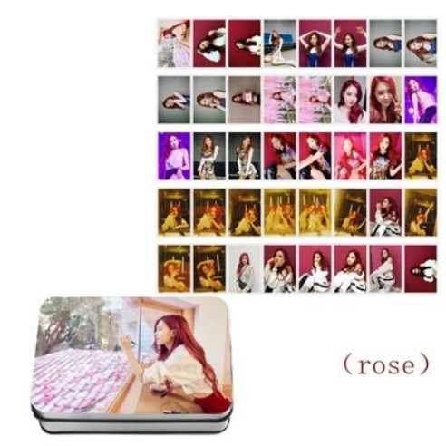블랙핑크 멤버 개인 지수 제니 로제 리사 셀카 포토카드 40장+틴케이스 16종 세트 모음, 로제1