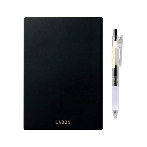 차분한하루 LABON 소프트 만년 다이어리 + 젤펜, 검정