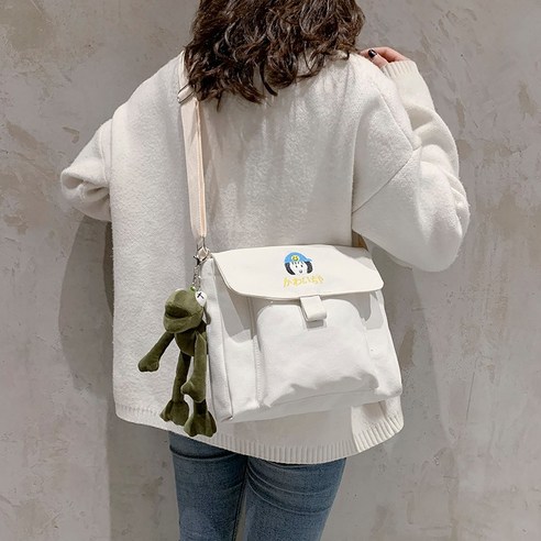 Karvin 캔버스 가방 여성 싱글 숄더백 신형 대용량 크로스백 핸드백 학생 보습가방