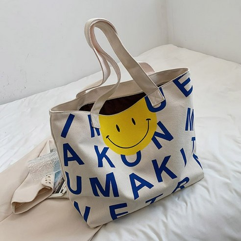 셀러브나인 스마일 지퍼 에코백 토트 데일리가방